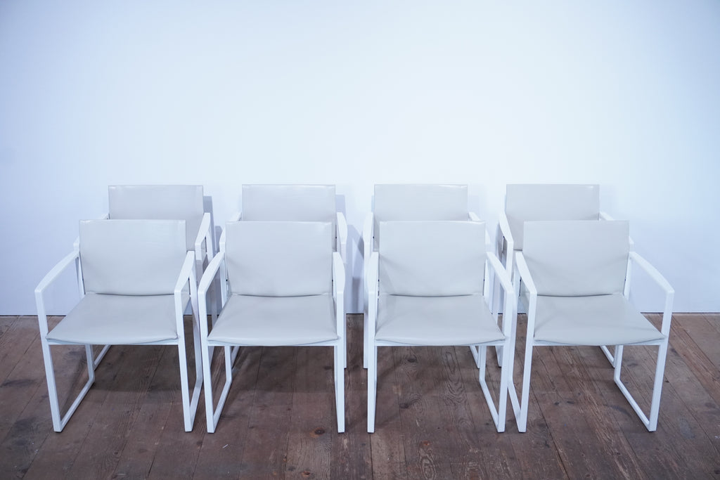 Cassina Eve Designklassiker Esszimmerstuhl Leder elfenbein