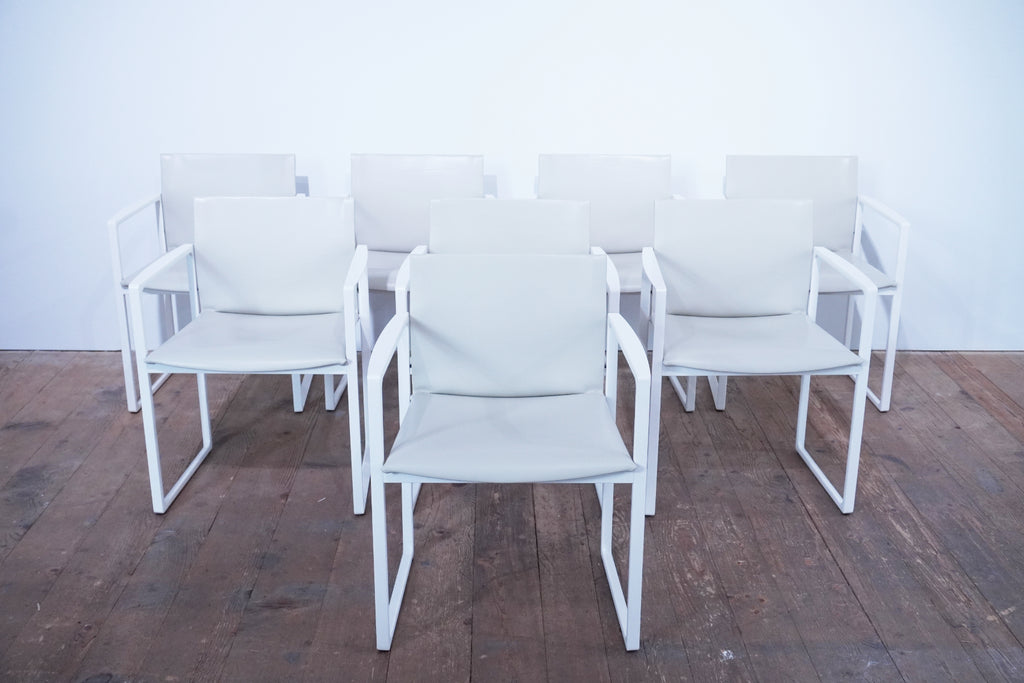 Cassina Eve Designklassiker Esszimmerstuhl Leder elfenbein