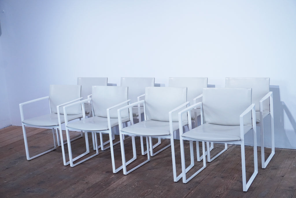 Cassina Eve Designklassiker Esszimmerstuhl Leder elfenbein