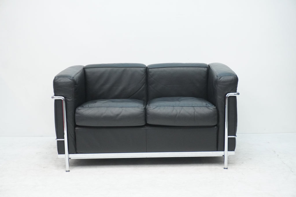 Cassina LC2 2er Sofa Le Corbusier Leder schwarz