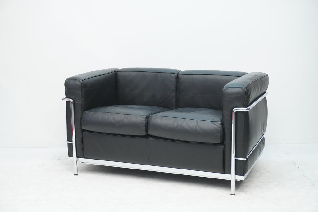 Cassina LC2 2er Sofa Le Corbusier Leder schwarz