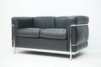 Cassina LC2 2er Sofa Le Corbusier Leder schwarz