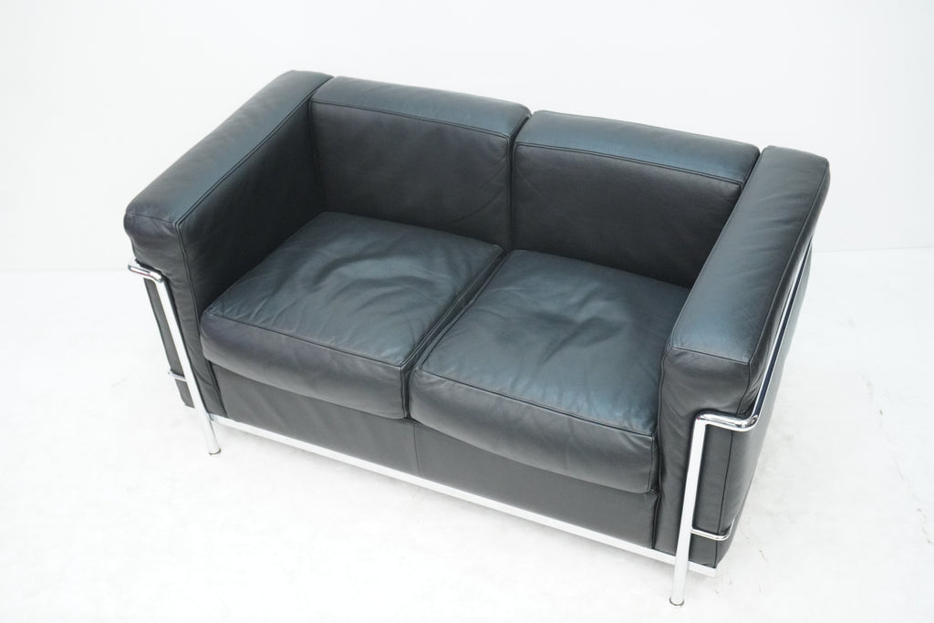 Cassina LC2 2er Sofa Le Corbusier Leder schwarz