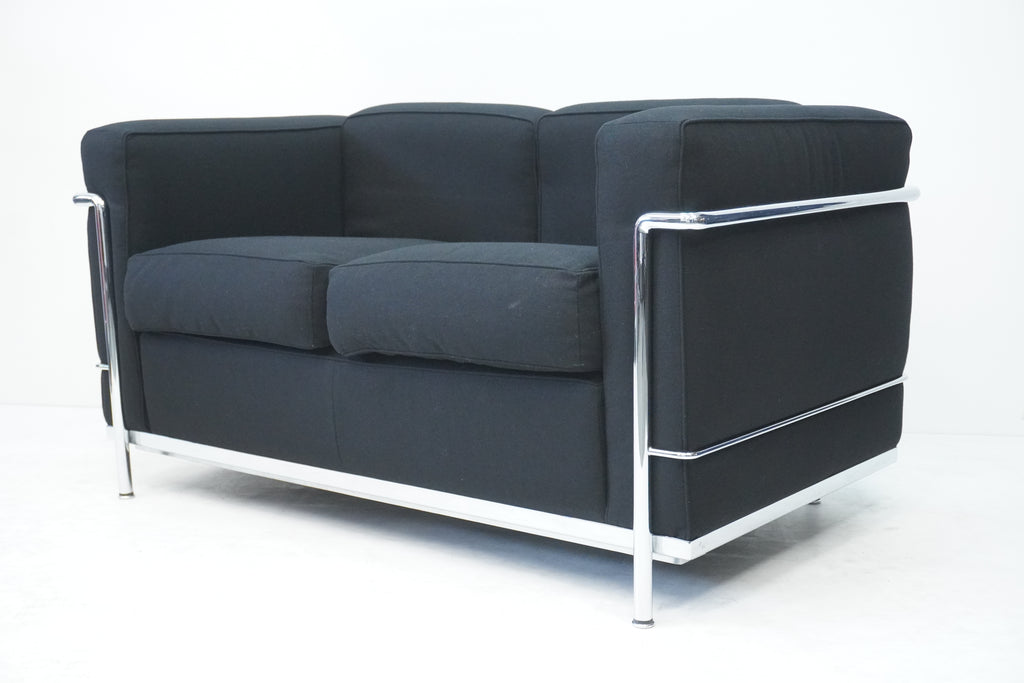 Cassina LC2 2er Sofa Le Corbusier Stoff schwarz
