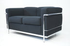 Cassina LC2 2er Sofa Le Corbusier Stoff schwarz