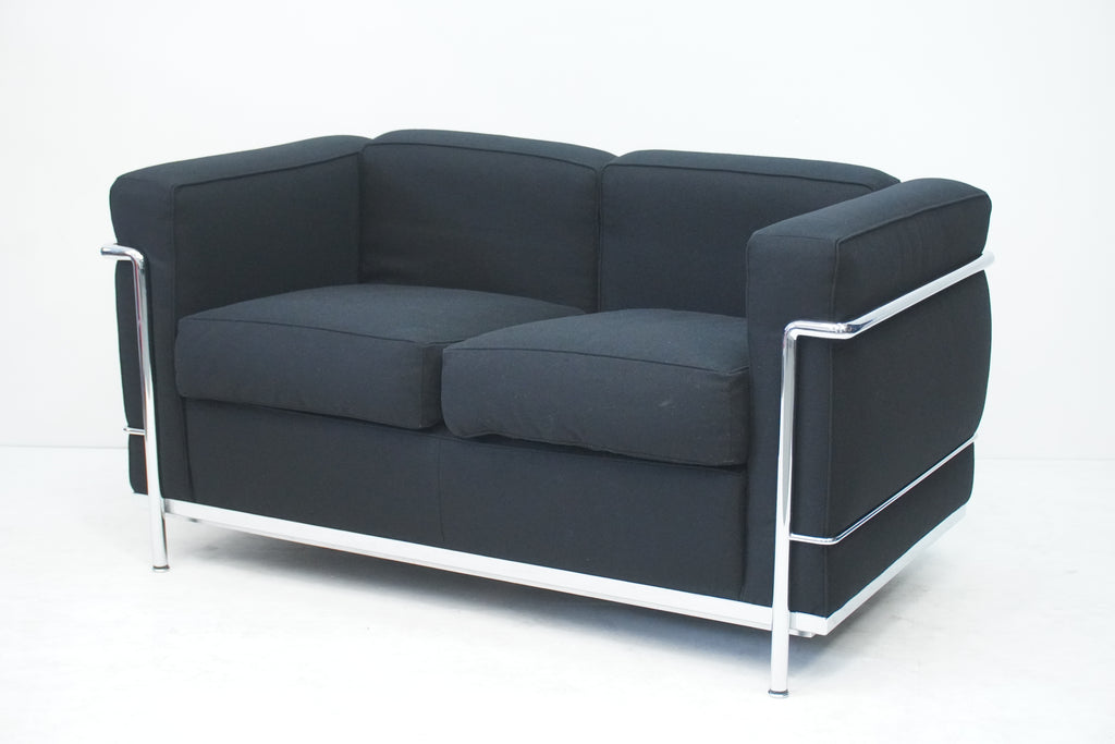 Cassina LC2 2er Sofa Le Corbusier Stoff schwarz