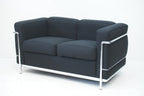 Cassina LC2 2er Sofa Le Corbusier Stoff schwarz