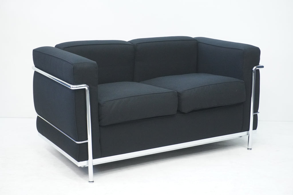 Cassina LC2 2er Sofa Le Corbusier Stoff schwarz
