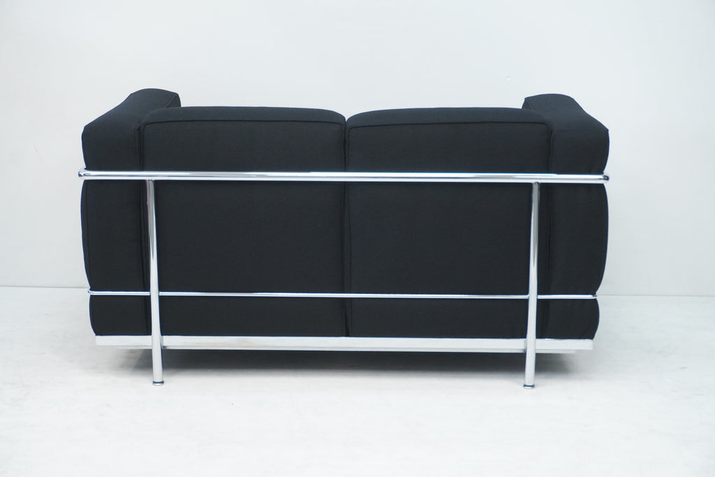 Cassina LC2 2er Sofa Le Corbusier Stoff schwarz