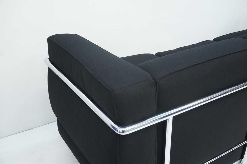 Cassina LC2 3er Sofa Le Corbusier Stoff schwarz
