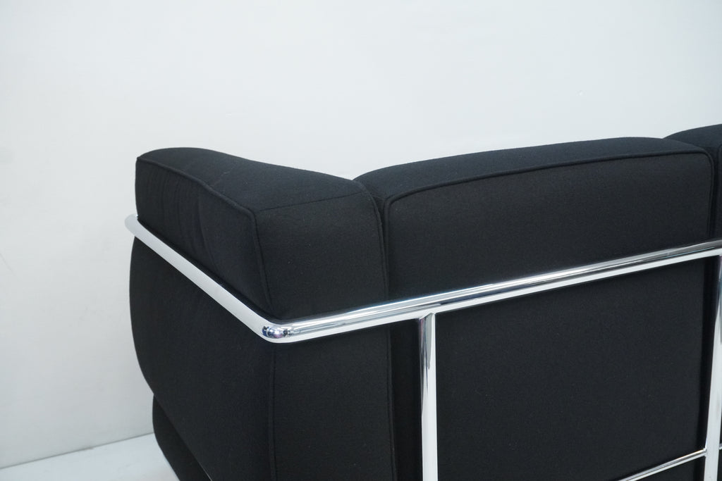Cassina LC2 3er Sofa Le Corbusier Stoff schwarz