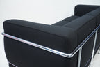 Cassina LC2 3er Sofa Le Corbusier Stoff schwarz