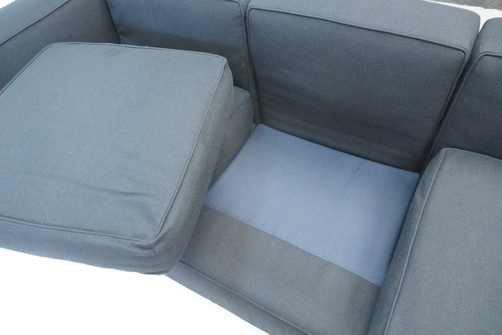 Cassina LC2 3er Sofa Le Corbusier Stoff schwarz
