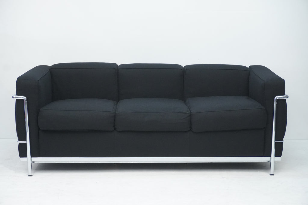 Cassina LC2 3er Sofa Le Corbusier Stoff schwarz