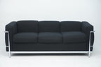 Cassina LC2 3er Sofa Le Corbusier Stoff schwarz