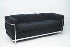 Cassina LC2 3er Sofa Le Corbusier Stoff schwarz