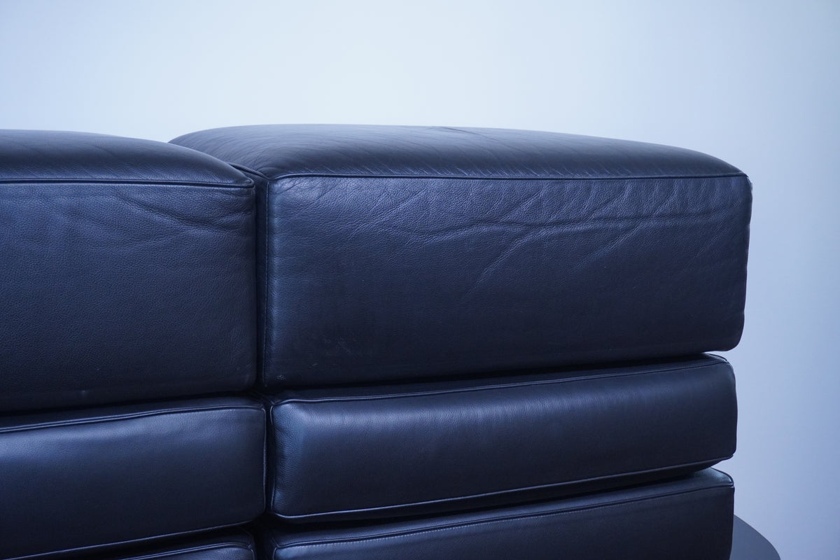 Cassina LC3 2er Sofa Kissensatz Original Schaumstoff Leder schwarz