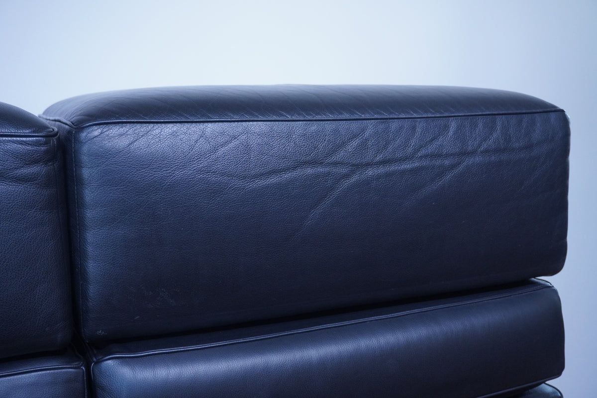 Cassina LC3 2er Sofa Kissensatz Original Schaumstoff Leder schwarz