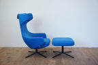 Vitra Grand Repos mit Ottomane Stoff blau