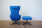 Vitra Grand Repos mit Ottomane Stoff blau