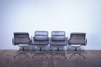 Vitra Soft Pad EA207 Leder beige Vintage 4er Set