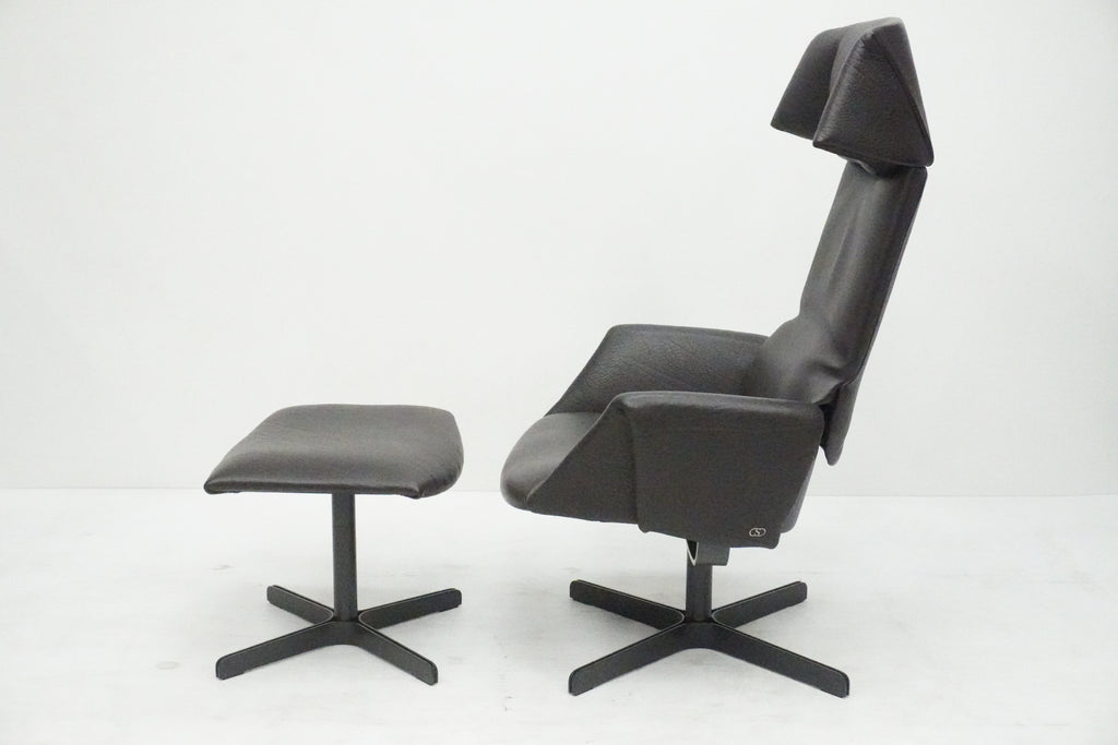 De Sede DS-343 Sessel & Ottoman Leder braun
