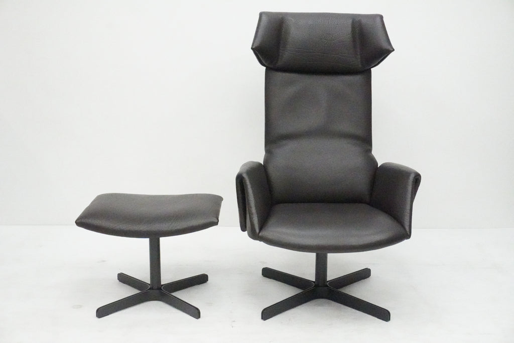 De Sede DS-343 Sessel & Ottoman Leder braun