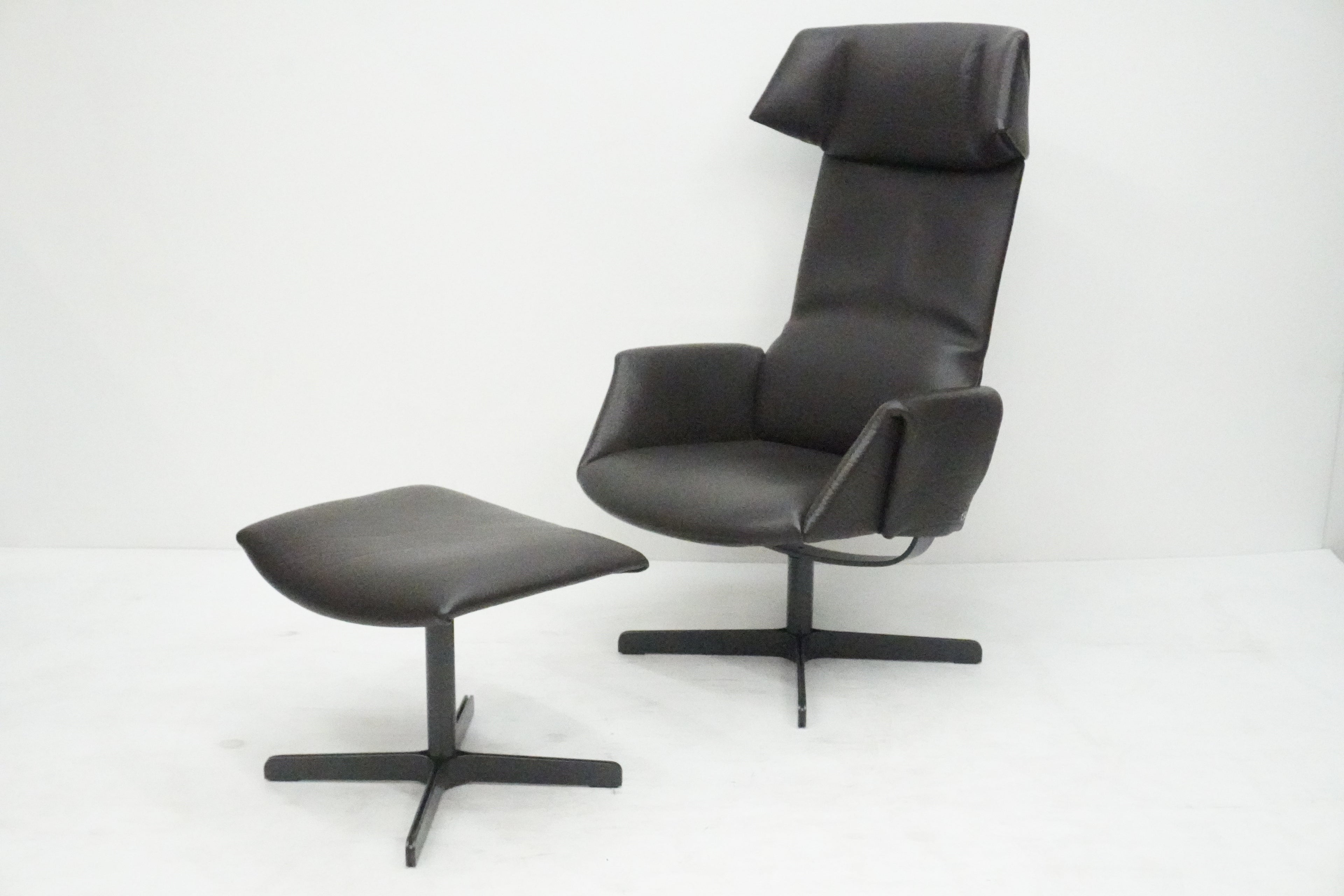 De Sede DS-343 Sessel & Ottoman Leder braun
