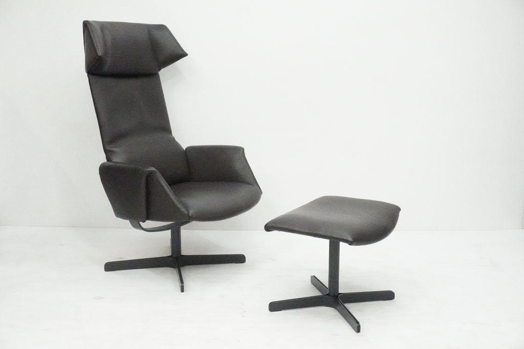 De Sede DS-343 Sessel & Ottoman Leder braun