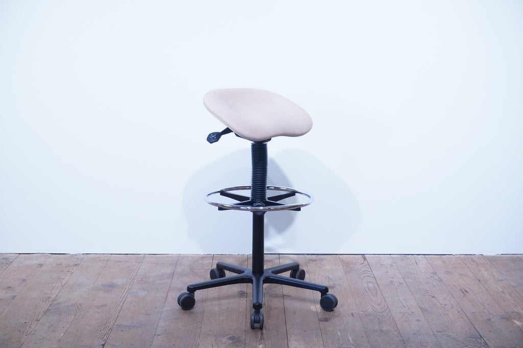 Anatom Silya Hocker Arbeitsstuhl Hochstuhl Microfaser beige