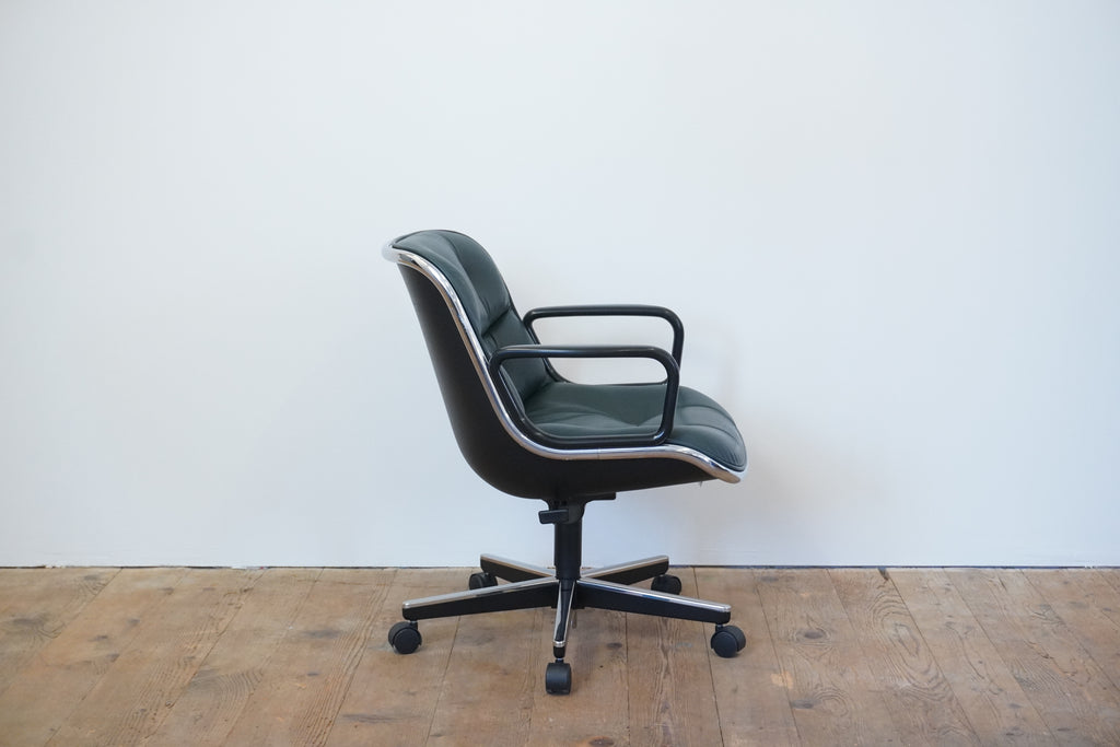Knoll Pollock Executive Chair Leder dunkelgrün