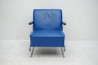 Thonet S411 Freischwinger Sessel Leder blau