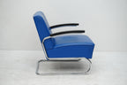 Thonet S411 Freischwinger Sessel Leder blau