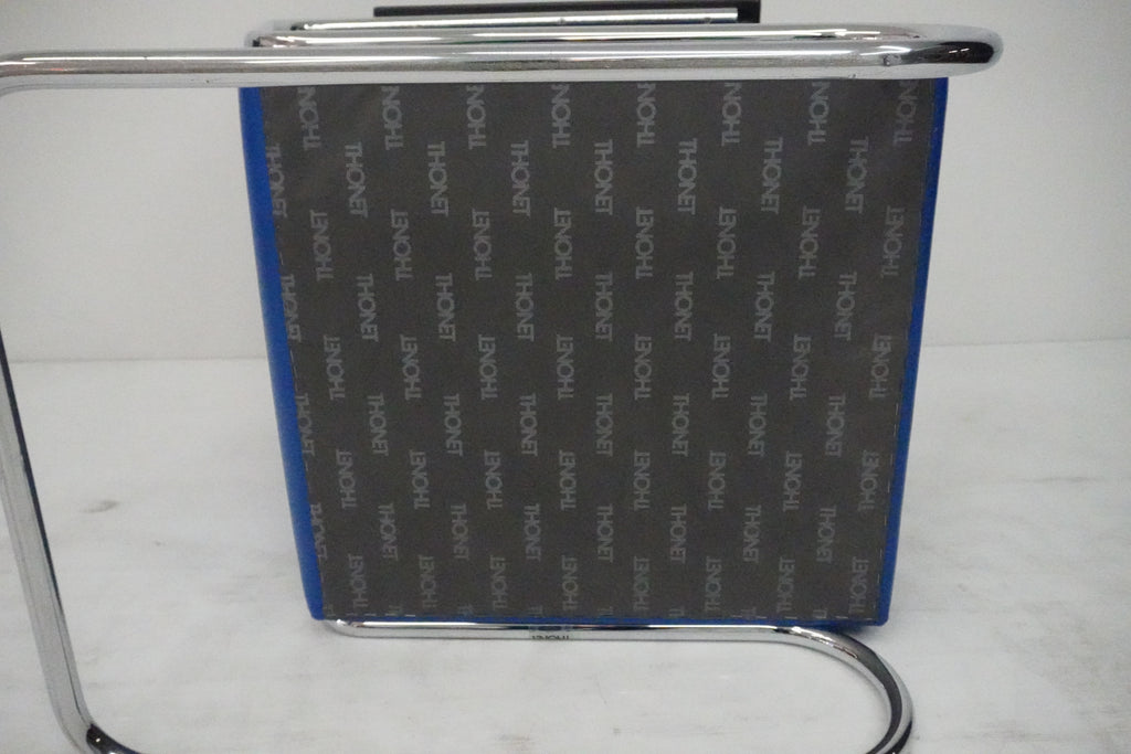 Thonet S411 Freischwinger Sessel Leder blau