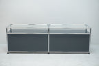 USM Haller Regal 2x1 anthrazitgrau mit Glas