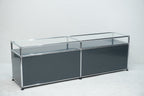 USM Haller Regal 2x1 anthrazitgrau mit Glas