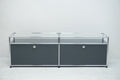 USM Haller Regal 2x1 anthrazitgrau mit Glas