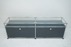 USM Haller Regal 2x1 anthrazitgrau mit Glas