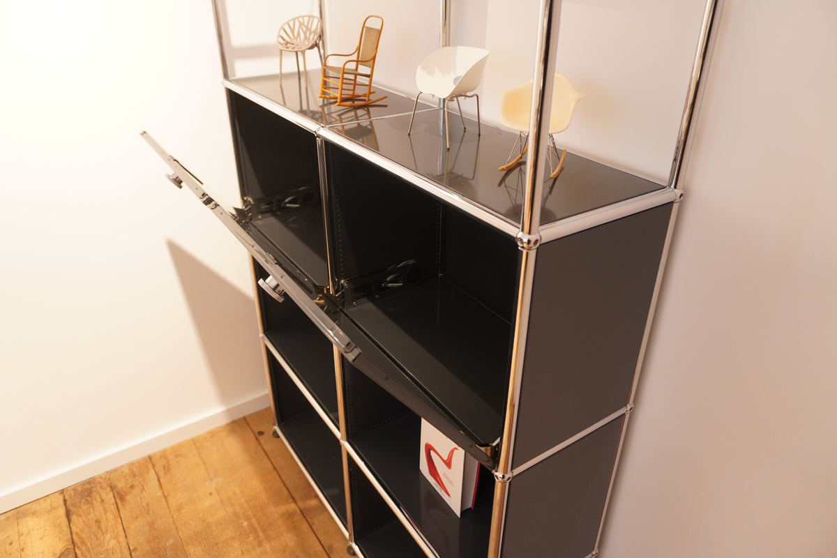 USM Haller Regal 2x6 anthrazitgrau 2 Klappen