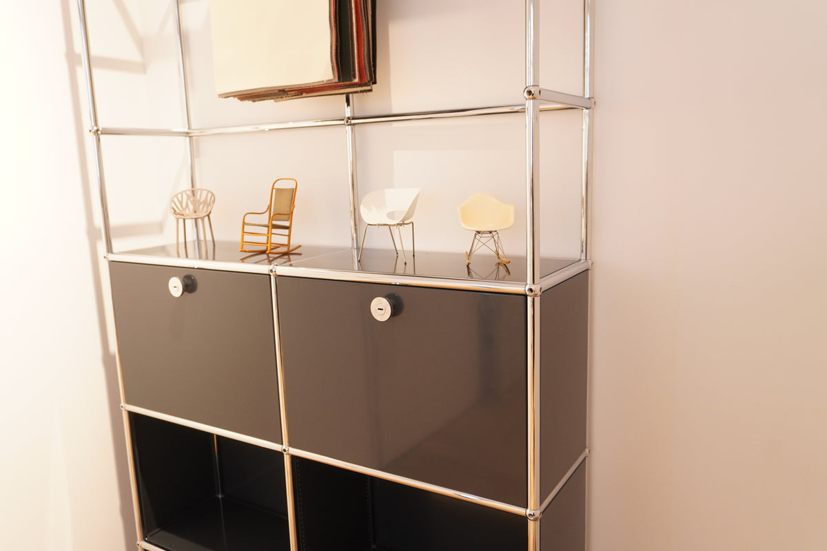USM Haller Regal 2x6 anthrazitgrau 2 Klappen