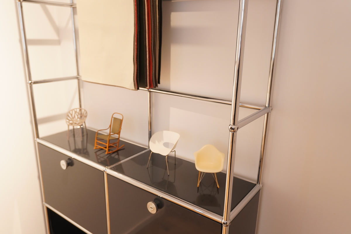USM Haller Regal 2x6 anthrazitgrau 2 Klappen