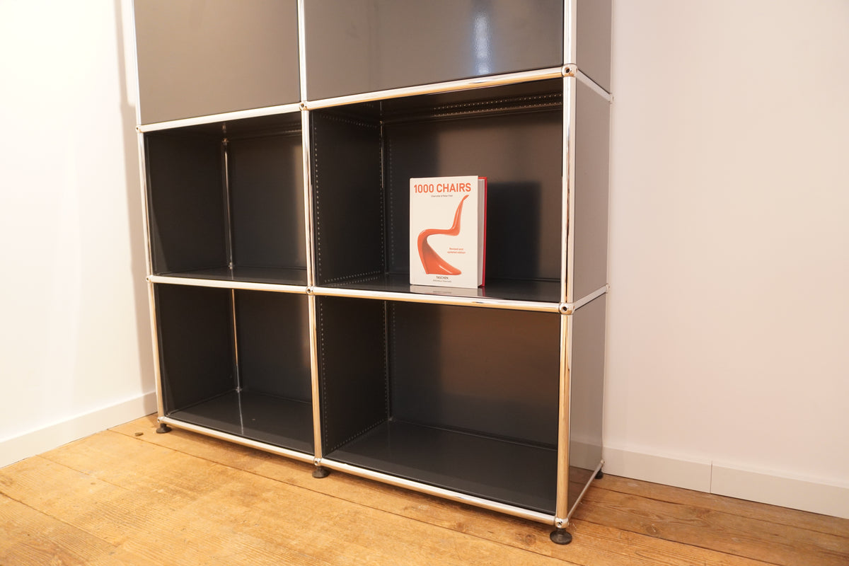 USM Haller Regal 2x6 anthrazitgrau 2 Klappen