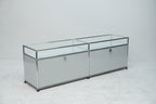 USM Haller Regal 2x1 lichtgrau mit Glas