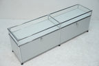 USM Haller Regal 2x1 lichtgrau mit Glas