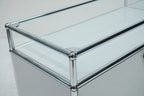 USM Haller Regal 2x1 lichtgrau mit Glas