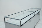 USM Haller Regal 2x1 lichtgrau mit Glas