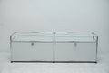 USM Haller Regal 2x1 lichtgrau mit Glas