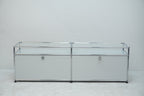 USM Haller Regal 2x1 lichtgrau mit Glas