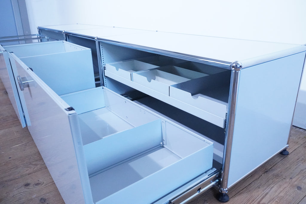 USM Haller Regal 3x1 lichtgrau mit Schubladen