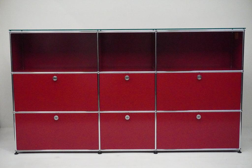 USM Haller Regal 3x3 rubinrot